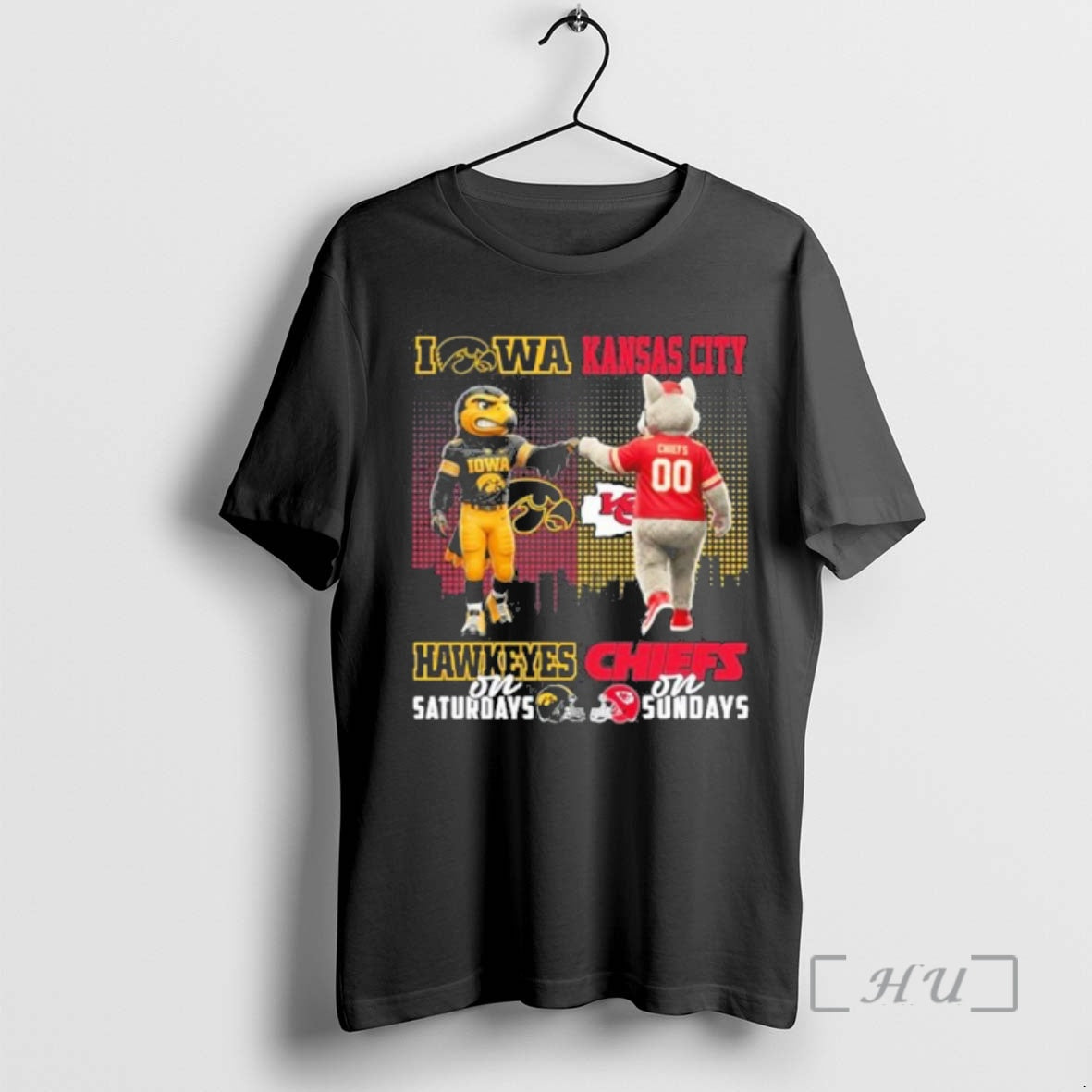 Officials Iowa Hawkeyes Vs Kansas City Chiefs Mascot On Saturdays And On Sundays Premium - clothing by TeeHivey.com