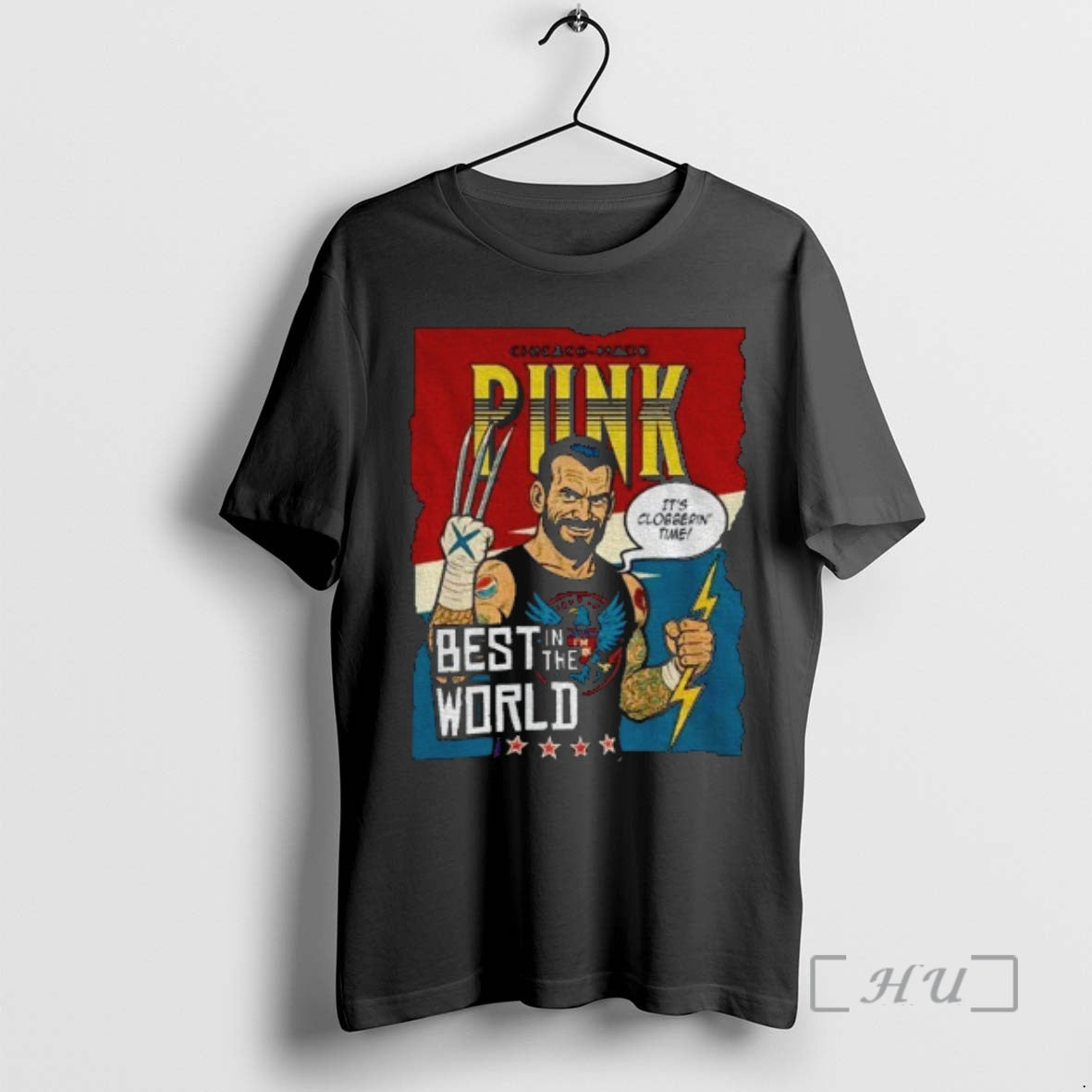 Officials Its Clobberin Time Best In The Work Chicago Made Punk Cm Punk Wolverine Inspired - clothing by TeeHivey.com