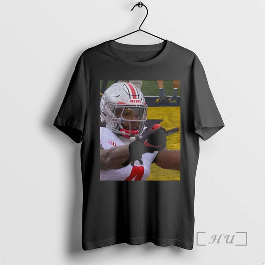 Officials Jeremiah Smith Flips Off Michigan Fan Football Ohio State Rivalry Moment Premium T Shirts