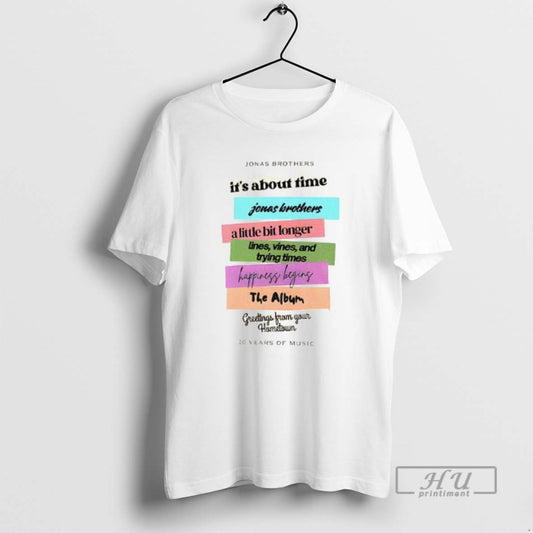 Officials Jonas Brothers New Album 20 Years Of Music Jonascon Discography T Shirt