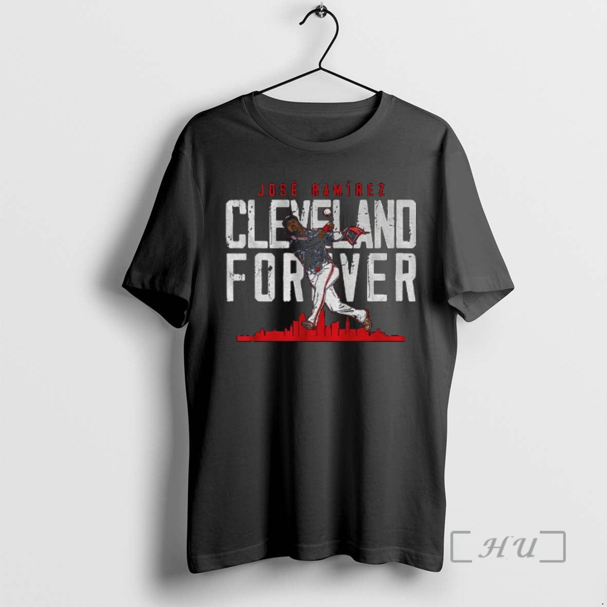 Jose Ramirez Cleveland Guardians Football Cleveland Forever City Skyline - clothing by TeeHivey.com