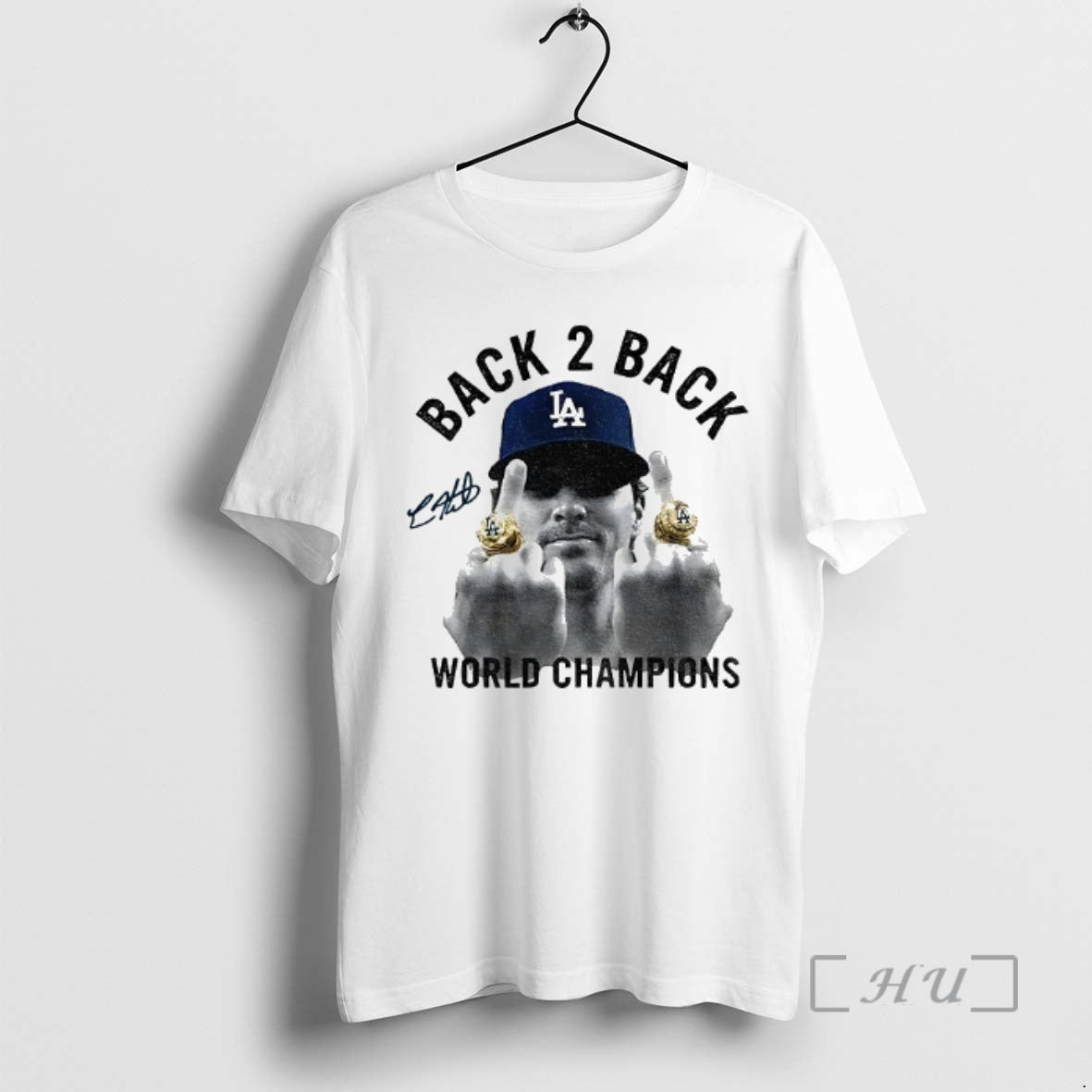 Officials Kike Hernandez Middle Finger Back 2 Back World Series Champs 2025 Signature Premium - clothing by TeeHivey.com