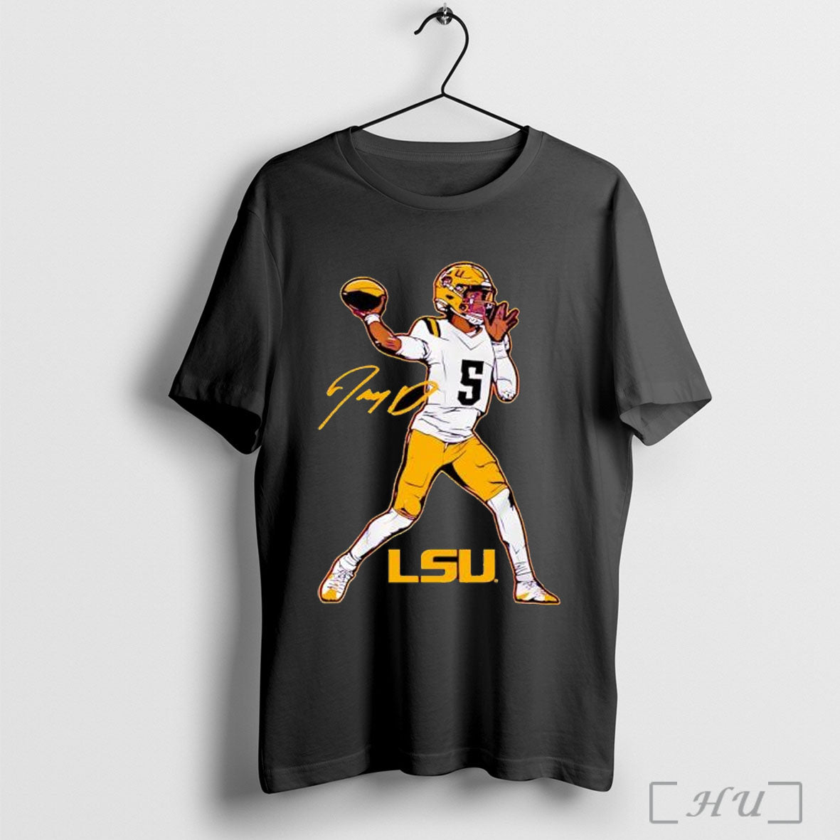 Officials Lsu Football Jayden Daniels Superstar Pose Signature Style T Shirt
