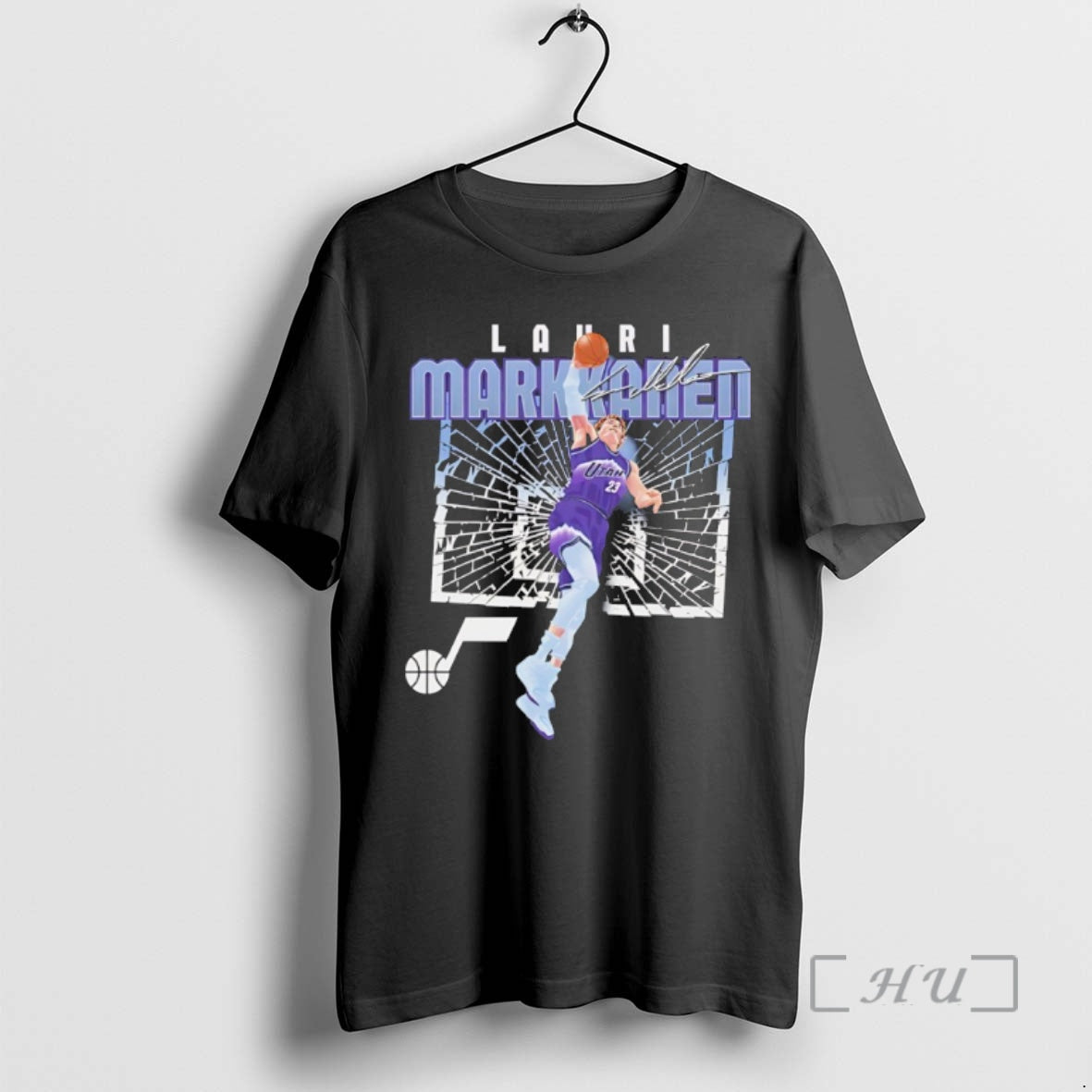 Officials Lauri Markkanen Utah Jazz Basketball Player Signature Shattered - clothing by TeeHivey.com