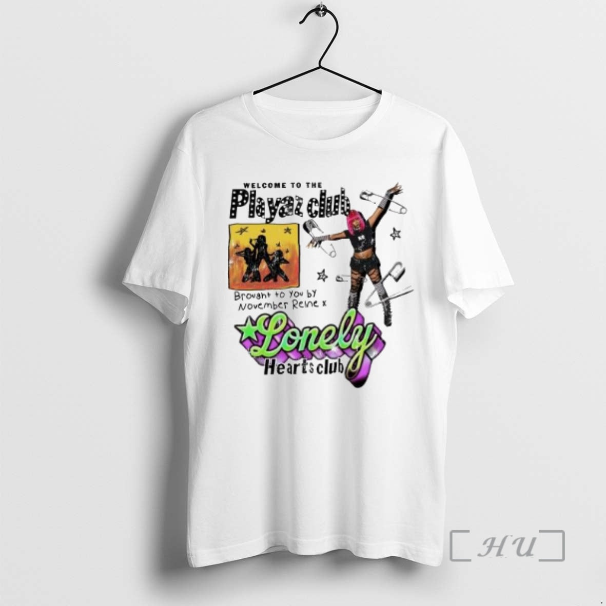 Officials Lonely Hearts Club Lhc X November Reine Playaz Club Circle White Premium T Shirts - clothing by TeeHivey.com