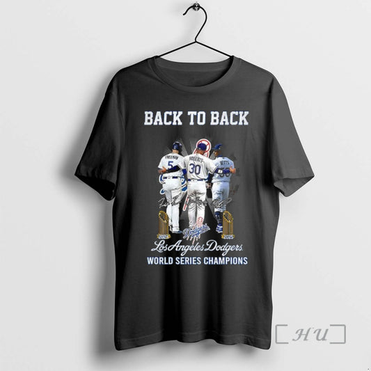 Officials Los Angeles Dodgers Back To Back World Series Champions Signature Premium T Shirts Sweater