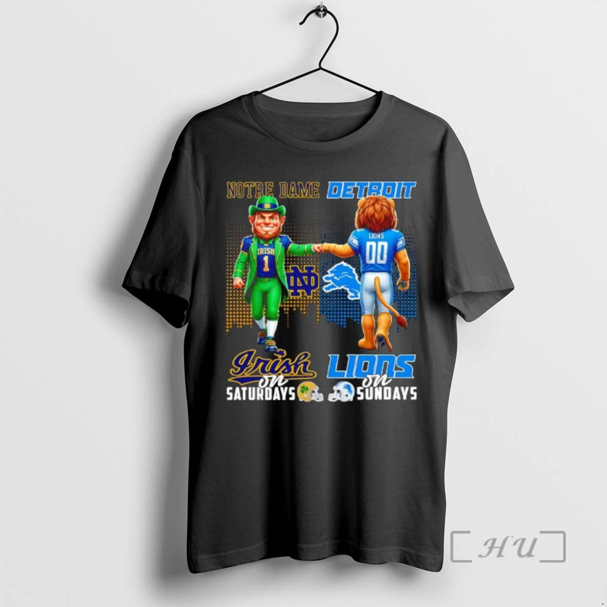 Officials Mascot Of Notre Dame Irish On Saturdays And Detroit Lions On Sundays Premium - clothing by TeeHivey.com