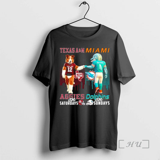 Officials Mascot Of Texas Am Aggies On Saturdays And Miami Dolphins On Sundays Premium - clothing by TeeHivey.com