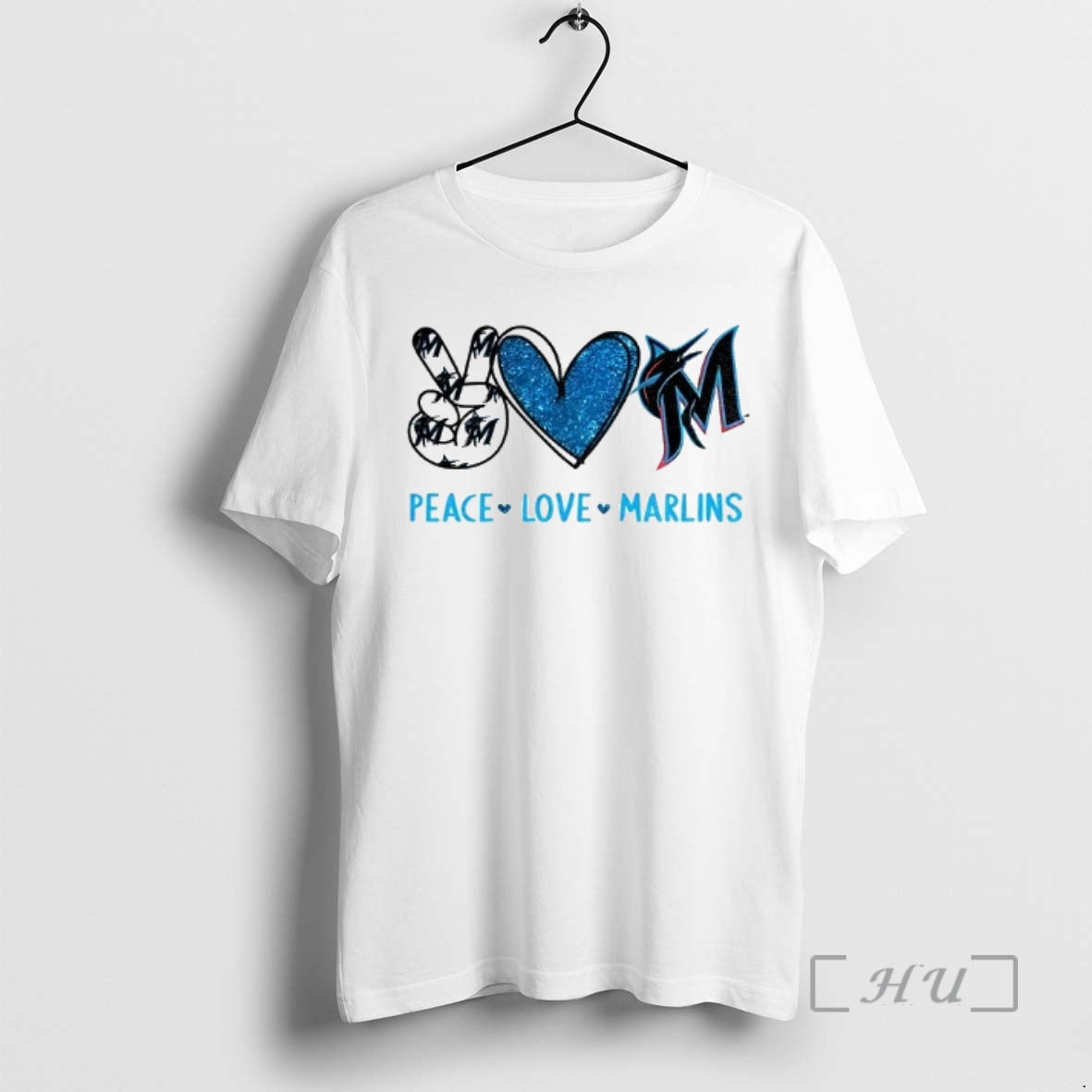 Officials Miami Marlins Baseball Peace Love Marlins Logo