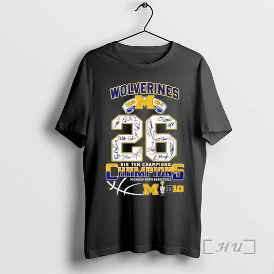 Officials Michigan Wolverines Mens Basketball 26 Big Ten Champions Signatures