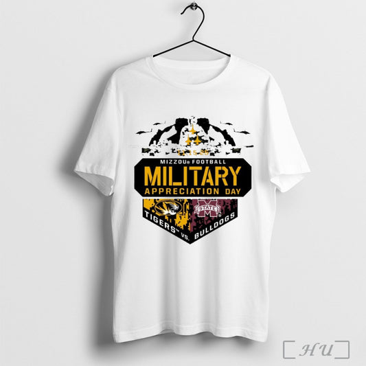 Officials Mizzou Tiger Vs Mississippi State Bulldogs 2025 Military Appreciation Day T Shirt
