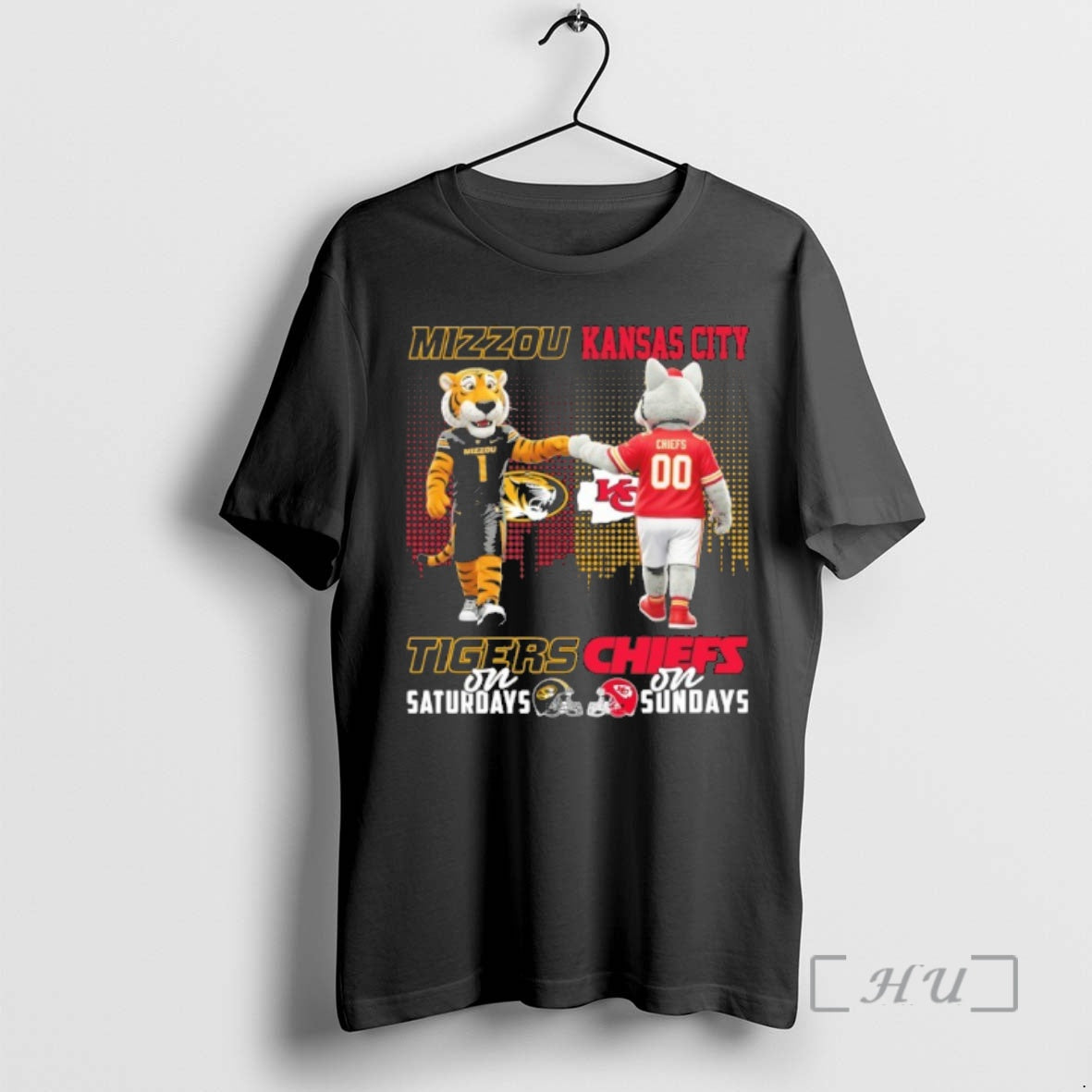 Officials Mizzou Tigers On Saturdays And Kansas City Chiefs On Sundays Mascot Premium T Shirts - clothing by TeeHivey.com