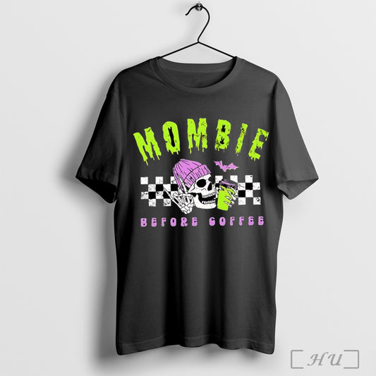 Officials Mombie Before Coffee Spooky Mama Halloween T Shirt