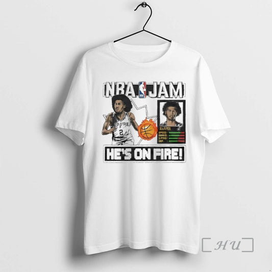 Officials Nba Jam San Antonio Spurs Dylan Harper Hes On Fire Premium T Shirts Sweater - clothing by TeeHivey.com