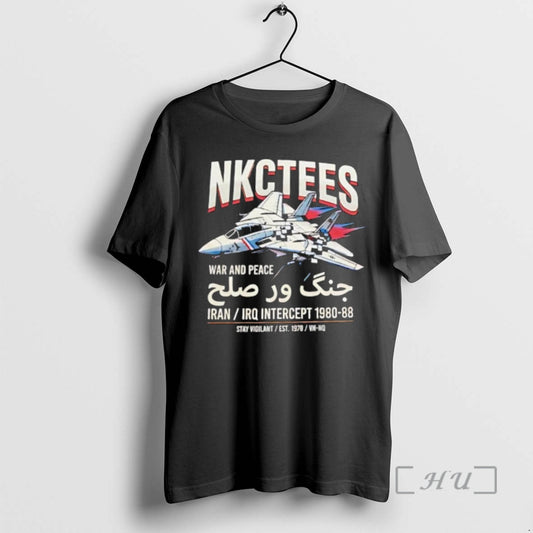 Officials Nkctees War And Peace Iran Irq Intercept 1980 88 Fighter Jet Premium T Shirts