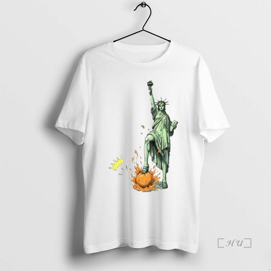 Officials No Kings In America Statue Of Liberty Over Orange Anti Trump Vintage T Shirts - clothing by TeeHivey.com