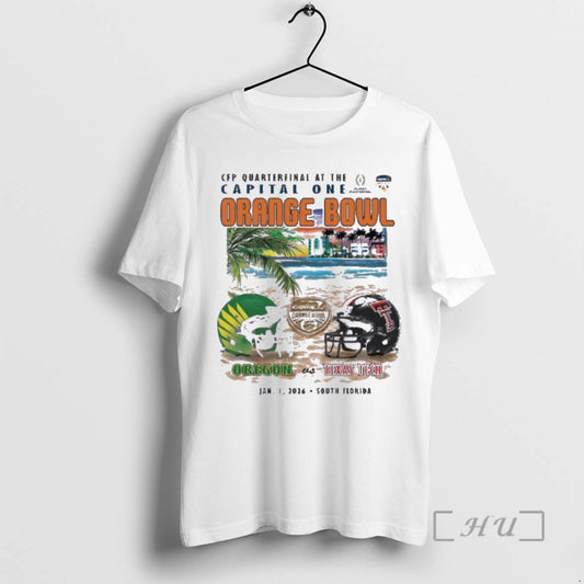 Officials Oregon Vs Texas Tech 2026 Orange Bowl Sobe Showdown Beach Premium T Shirts Sweater - clothing by TeeHivey.com