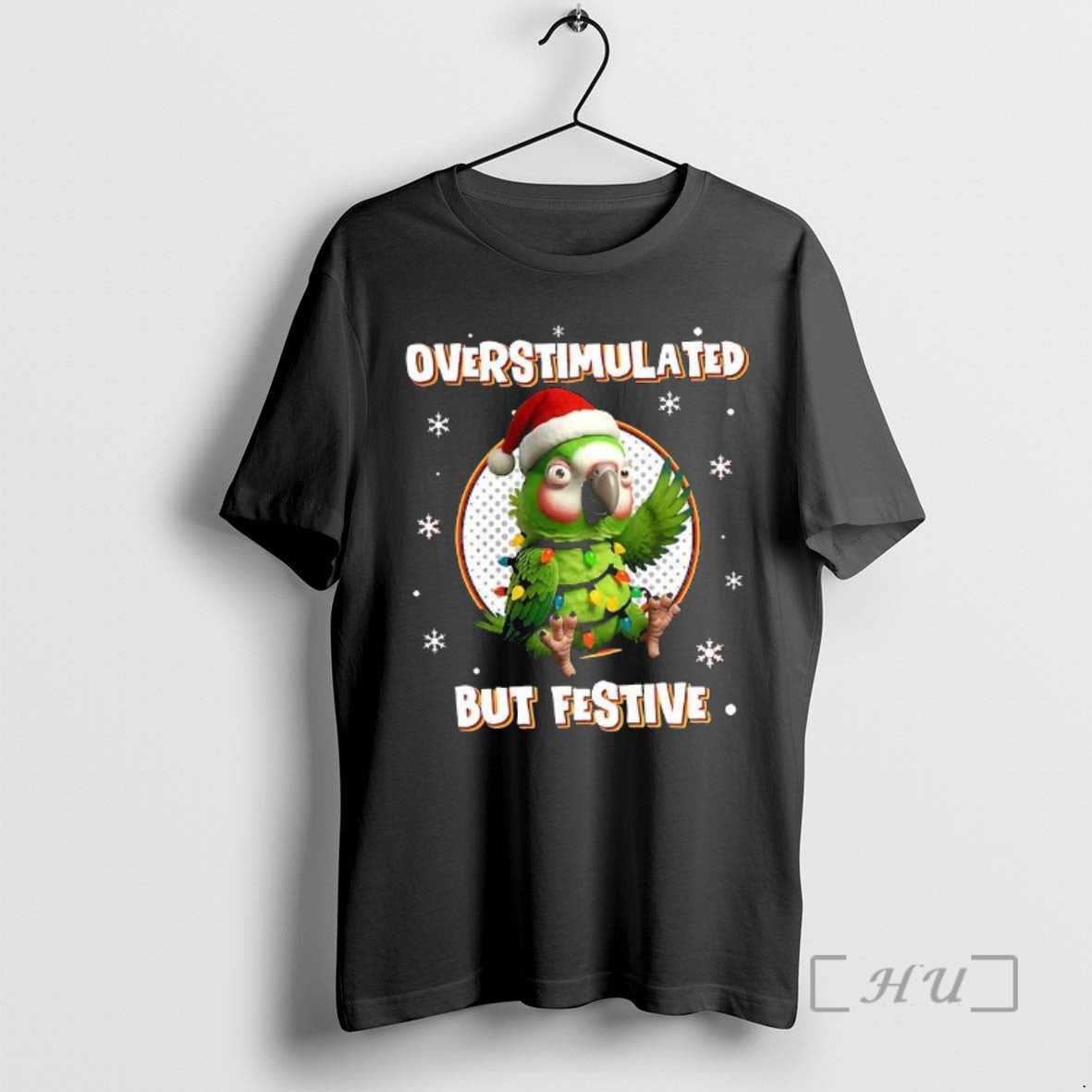 Officials Overstimulated But Festive Christmas Parrot - clothing by TeeHivey.com