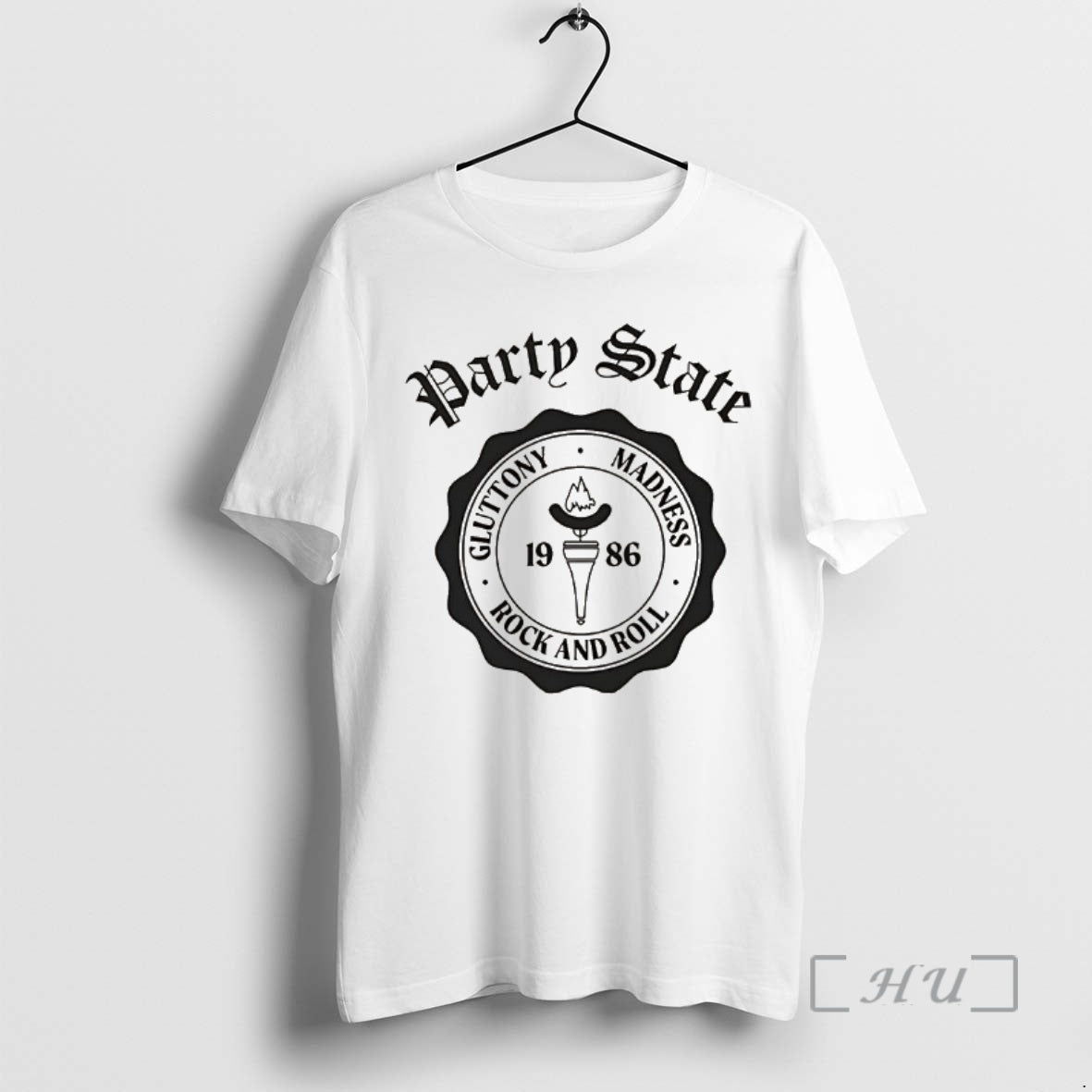 Officials Party State Gluttony Madness Rock And Roll 1986 Logo - clothing by TeeHivey.com