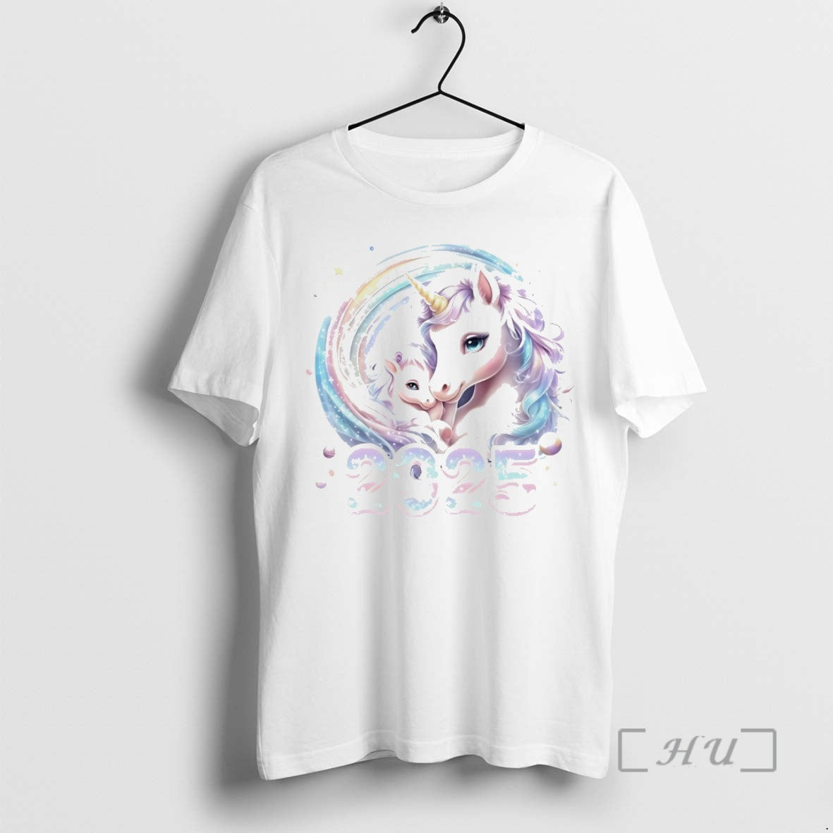 Officials Pastel Mother And Baby Unicorn 2025 Magic Christmas White - clothing by TeeHivey.com