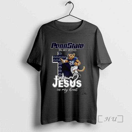 Officials Penn State Nittany Lions Football In My Veins And Jesus In My Heart Christian - clothing by TeeHivey.com