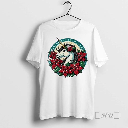 Officials Poinsettia Unicorn Christmas White - clothing by TeeHivey.com