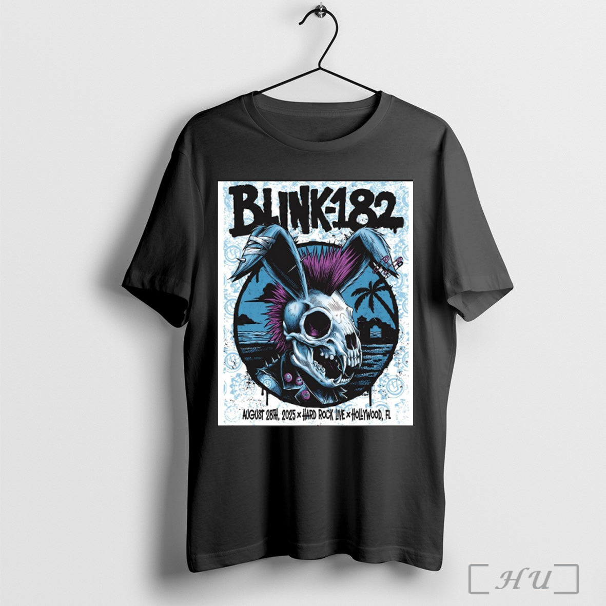 Officials Poster Blink 182 Tour Hard Rock Live In Hollywood Fl August 28 2025 Skull
