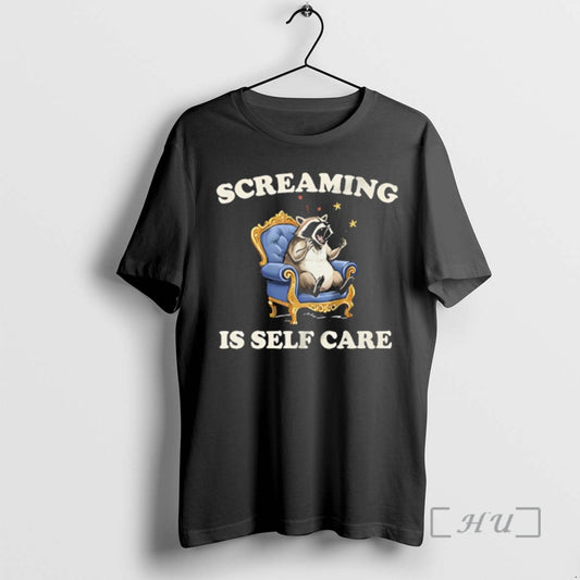 Officials Raccoon Screaming Is Self Care - clothing by TeeHivey.com