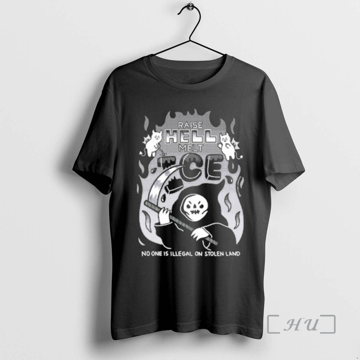 Officials Raise Hell Melt Ice No One Is Illegal On Stolen Land Premium T Shirts - clothing by TeeHivey.com