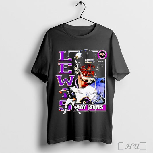 Officials Ray Lewis Baltimore Ravens Signature Retro T Shirt