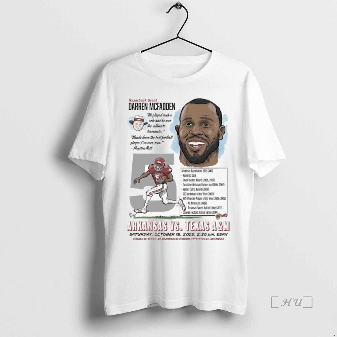 Officials Razorback Great Darren Mcfadden Arkansas Vs Texas Am October 18 2025 Fayetteville Ar - clothing by TeeHivey.com