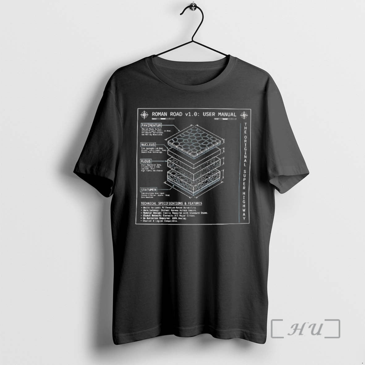 Officials Roman Road Schematic The Super Highway Blueprint - clothing by TeeHivey.com