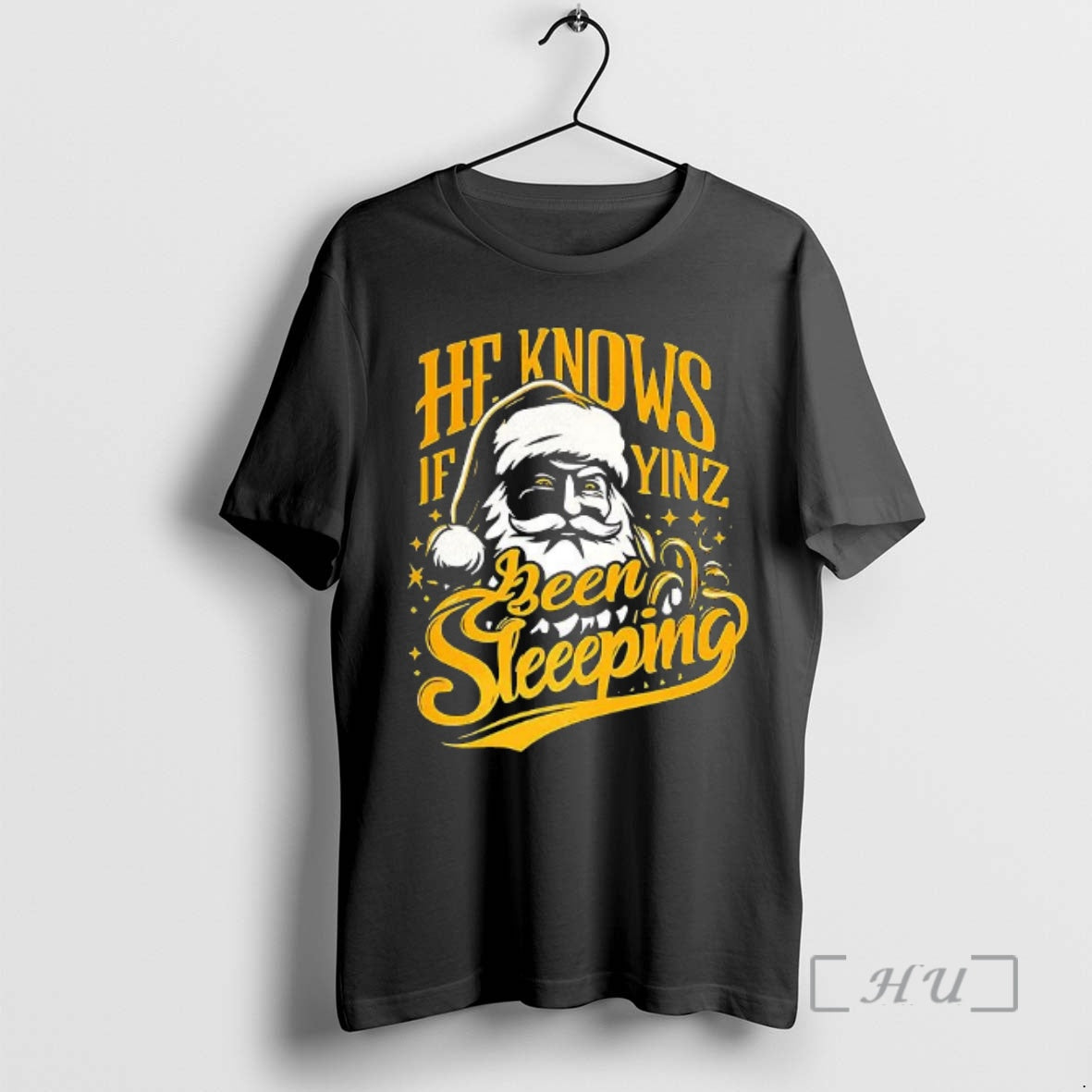 Officials Santa He Knows If Yinz Been Sleeping Pittsburgh Christmas - clothing by TeeHivey.com