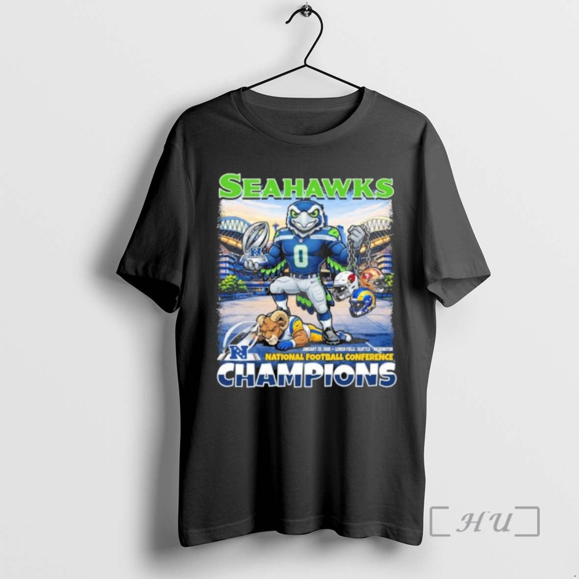 Officials Seahawks Beat Rams Nfc Champions Vintage Mascot - clothing by TeeHivey.com