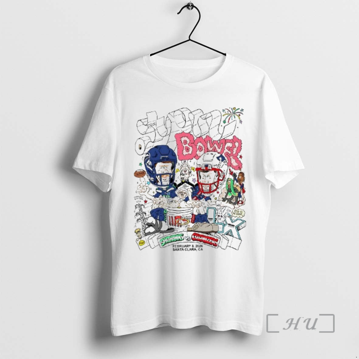 Officials Shithawks Vs Colonizers Super Bowel 2026 Caricature Woman - clothing by TeeHivey.com