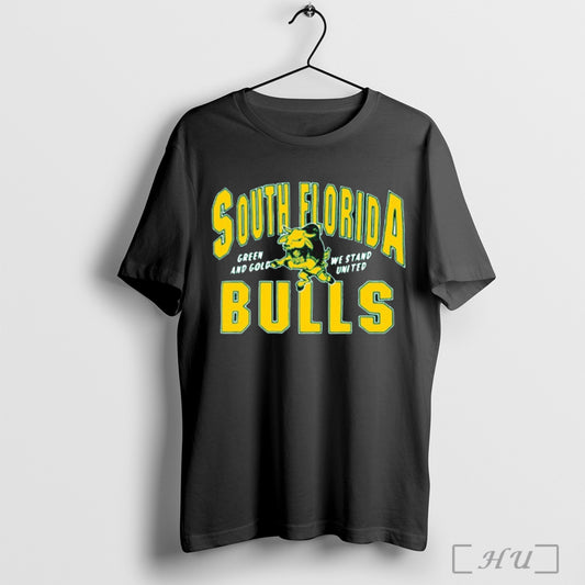 Officials South Florida Bulls Green And Gold We Stand United Mascot Graphic T Shirt