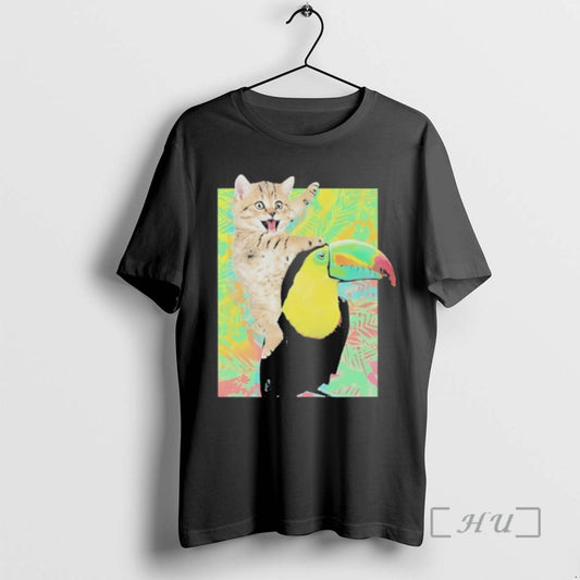Officials Tabby Cat Riding Toucans Animal Funny - clothing by TeeHivey.com