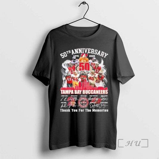 Officials Tampa Bay Buccaneers 50th Anniversary 1976 2026 Signatures - clothing by TeeHivey.com