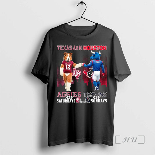 Officials Texas Am Aggies On Saturdays Houston Texans On Sundays Mascot Premium T Shirts Sweater - clothing by TeeHivey.com