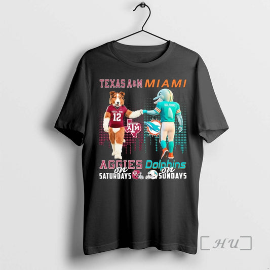 Officials Texas Am Aggies On Saturdays Miami Dolphins On Sundays Mascot Premium T Shirts Sweater - clothing by TeeHivey.com