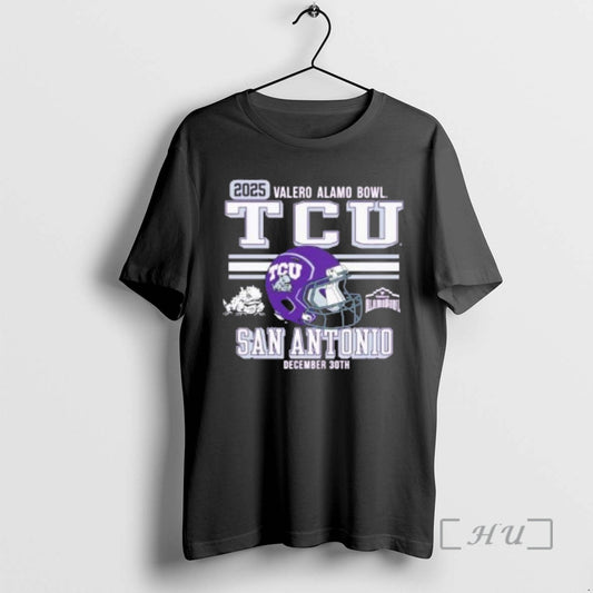 Officials Texas Christian University Horned Frogs Football 2025 Alamo Bowl Bound Premium T Shirts Sweater