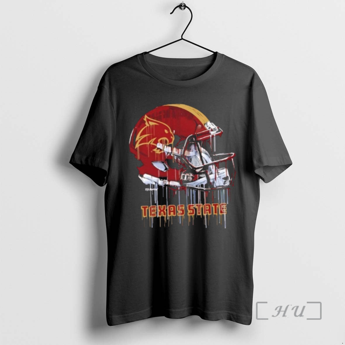 Officials Texas State Bobcats Vive La Fete Dripping Football Helmet - clothing by TeeHivey.com