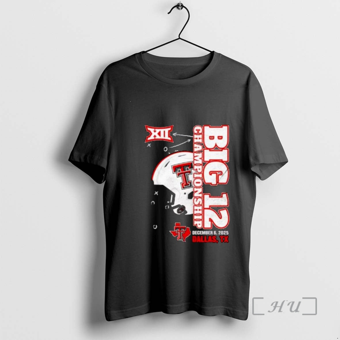Officials Texas Tech Red Raiders 2025 Big 12 Championship Vertical Helmet Ornaments Premium T Shirts