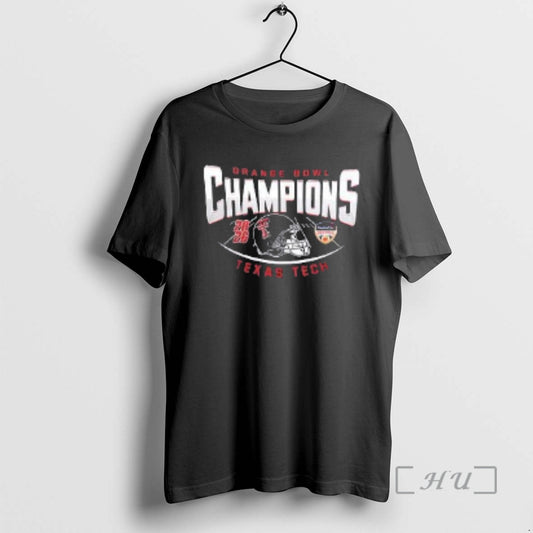 Officials Texas Tech Red Raiders 2026 Orange Bowl Champions Helmet Two Sided Premium T Shirts - clothing by TeeHivey.com