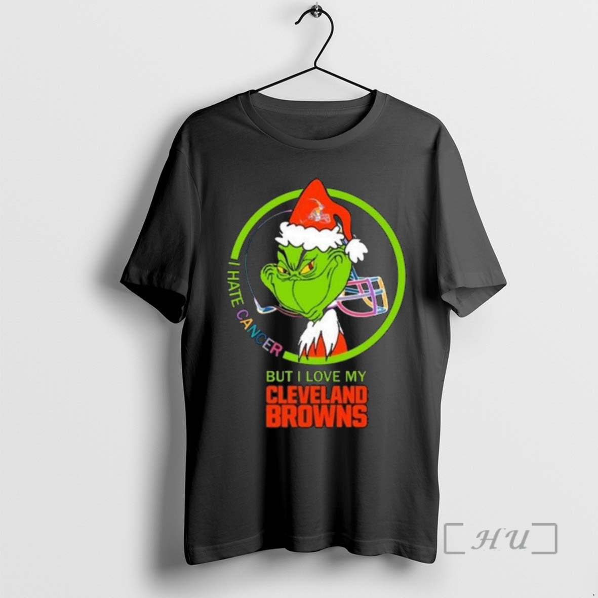 Officials The Grinch I Hate Cancer But I Love My Cleveland Browns Merry Christmas Premium - clothing by TeeHivey.com