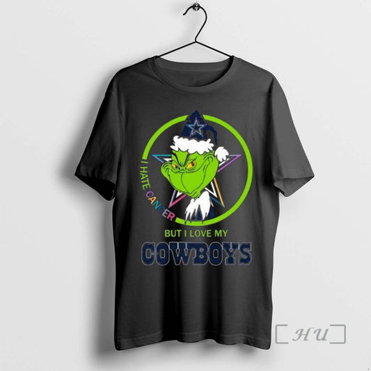 Officials The Grinch I Hate Cancer But I Love My Dallas Cowboys Merry Christmas Premium - clothing by TeeHivey.com