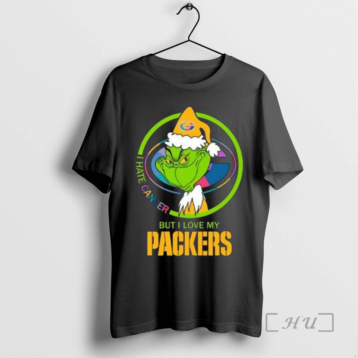 Officials The Grinch I Hate Cancer But I Love My Green Bay Packers Merry Christmas - clothing by TeeHivey.com