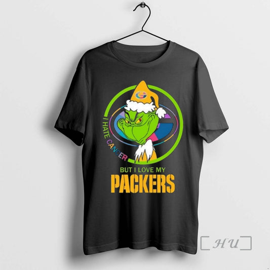 Officials The Grinch I Hate Cancer But I Love My Green Bay Packers Merry Christmas - clothing by TeeHivey.com