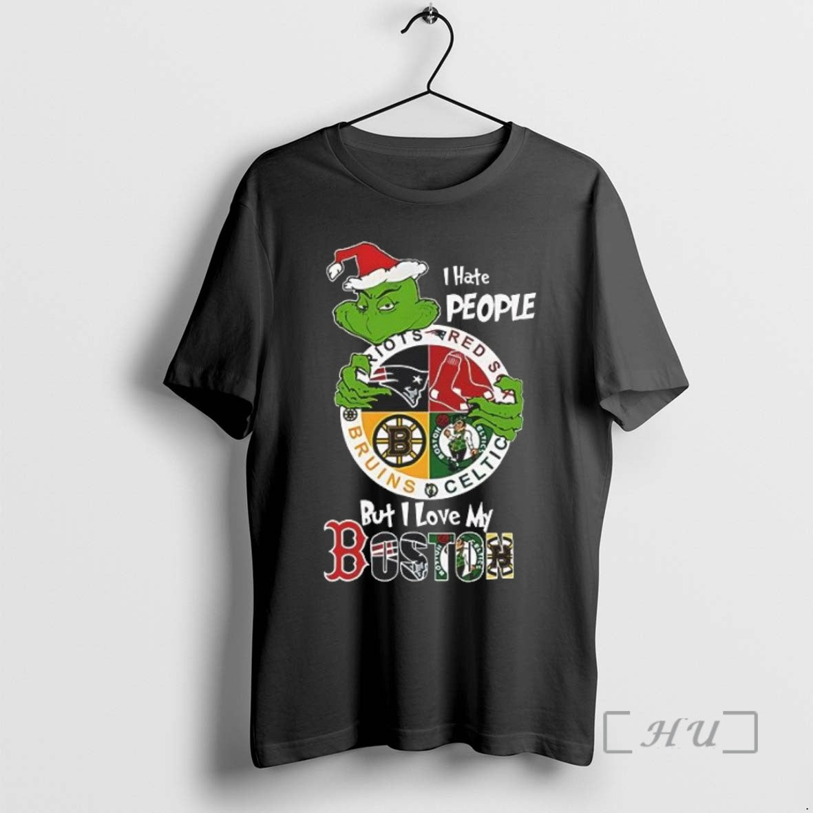 Officials The Grinch I Hate People But I Love My Boston Team Sport Christmas - clothing by TeeHivey.com