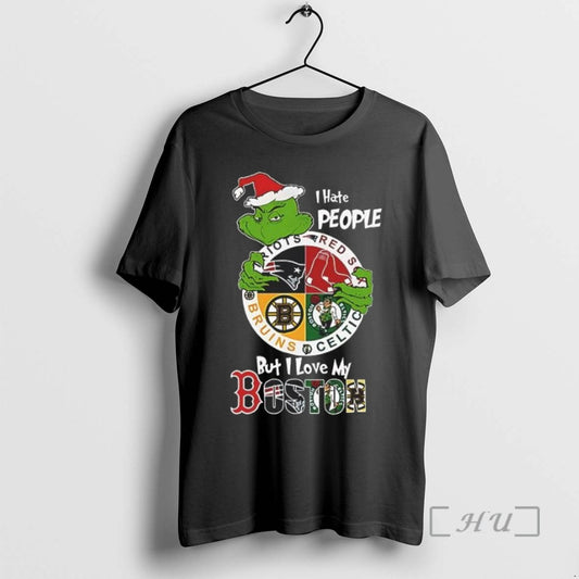 Officials The Grinch I Hate People But I Love My Boston Team Sport Christmas - clothing by TeeHivey.com